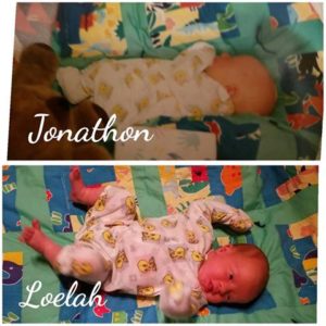 Jon and Loelah on Jon baby quilt